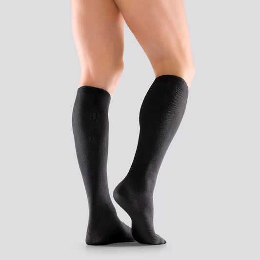 MABS Travel Cotton Knee musta tukisukka matkustamiseen, koko XL
