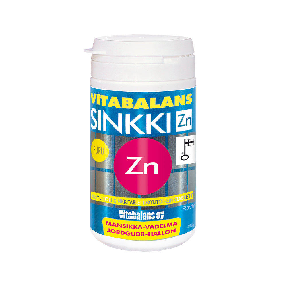 SINKKI ZN MANSIKKA/VADELMA PURUTABLETTI 90 TABLETTIA