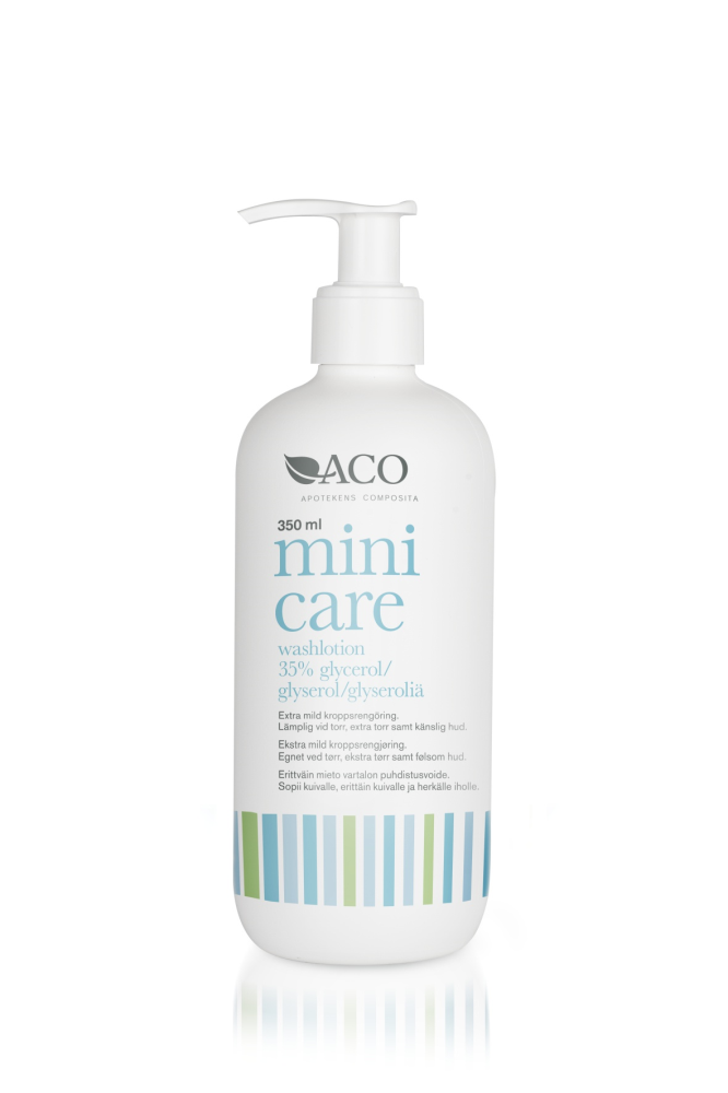 ACO MINICARE WASHLOTION ERITTÄIN MIETO PUHDISTUSVOIDE, HAJUSTEETON 350 ML