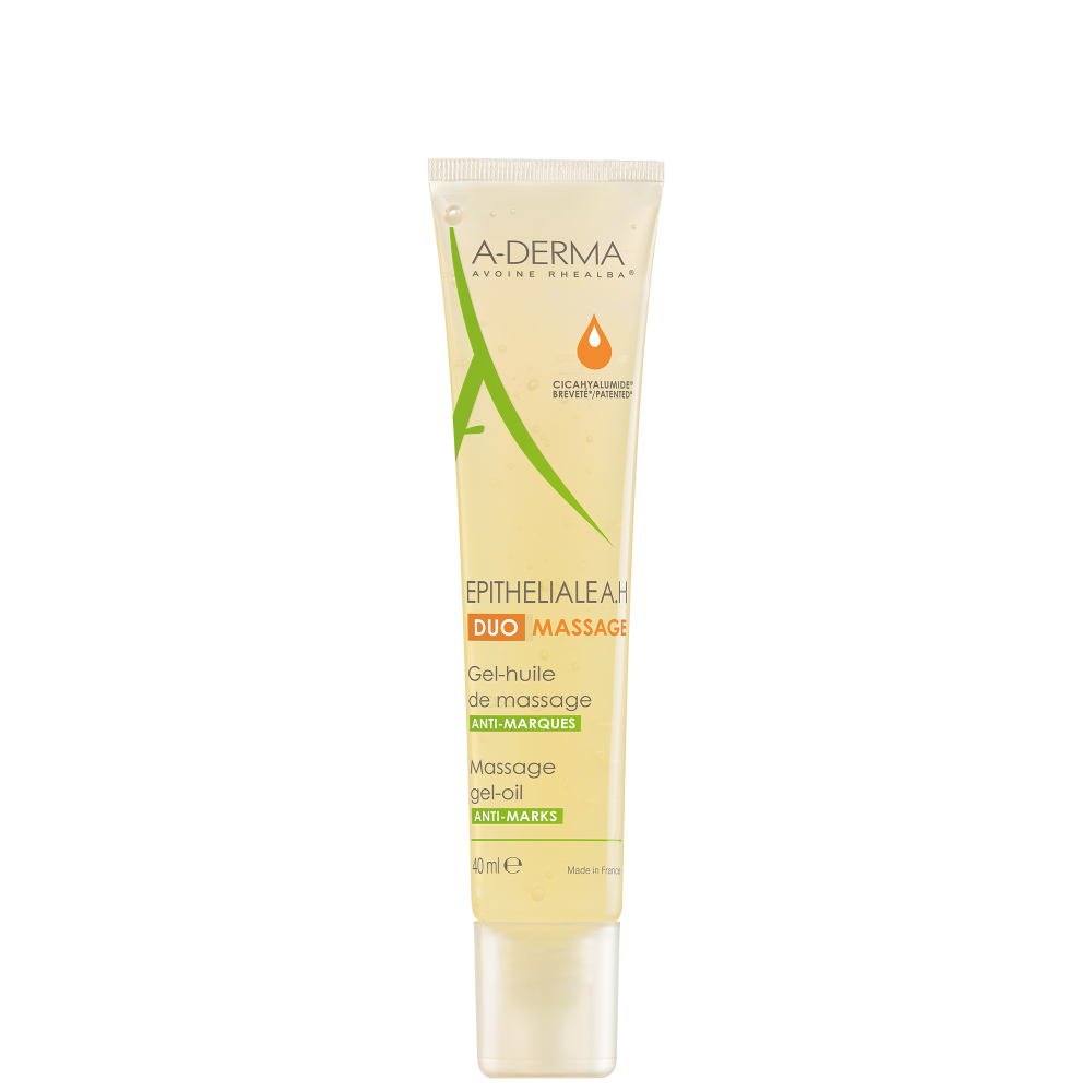 A-DERMA EPITHELIALE AH DUO MASSAGE RAUHOITTAVA GEELIÖLJY VAURIOITUNEELLE IHOLLE 40 ML