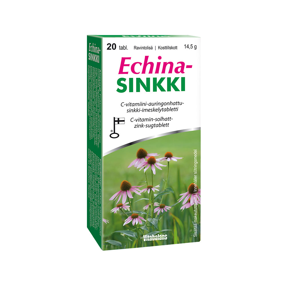 ECHINASINKKI AURINGONHATTU-UUTE-SINKKI VALMISTE 20 TABLETTIA
