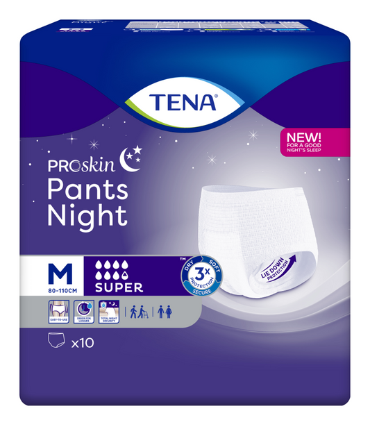 TENA PROSKIN PANTS NIGHT SUPER M 10 KPL