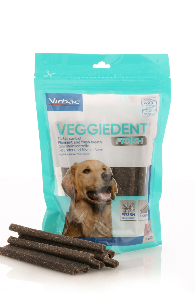 VIRBAC VEGGIEDENTFRESH KOIRILLE YLI 30 KG SUUN HOITOON 15 KPL
