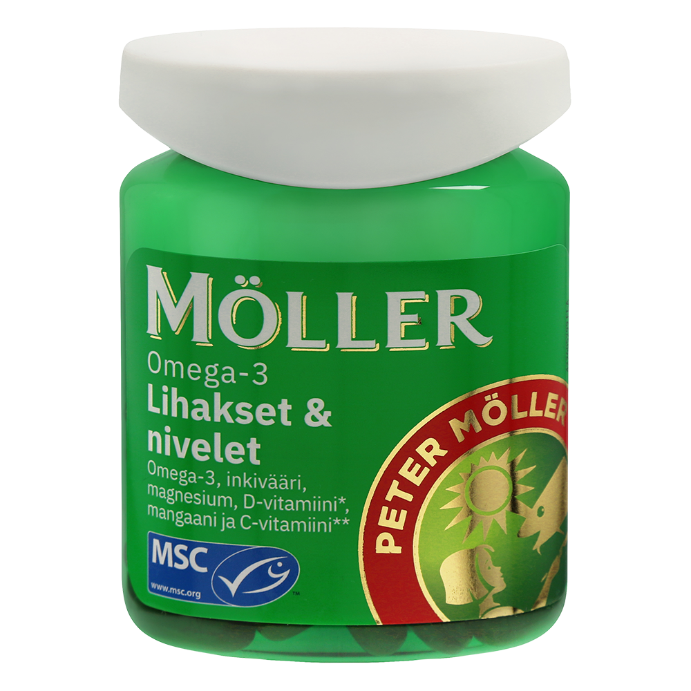MÖLLER Omega-3 Lihakset & nivelet kalaöljykapseli 60 kaps