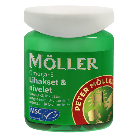 MÖLLER Omega-3 Lihakset & nivelet kalaöljykapseli 60 kaps