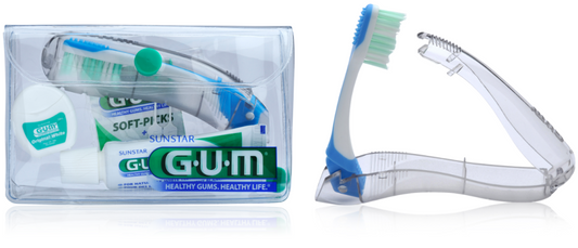 GUM ORIGINAL WHITE TRAVEL KIT MATKAPAKKAUS HAMPAIDEN HOITOON 1 KPL