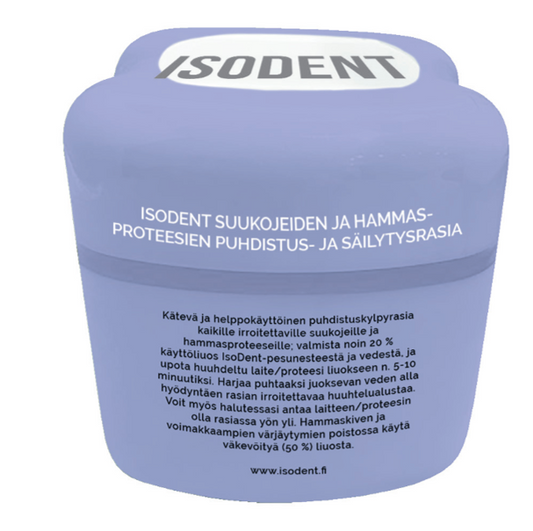 ISODENT Puhdistus- ja säilytysrasia suukojeet ja hammasproteesit 1 kpl