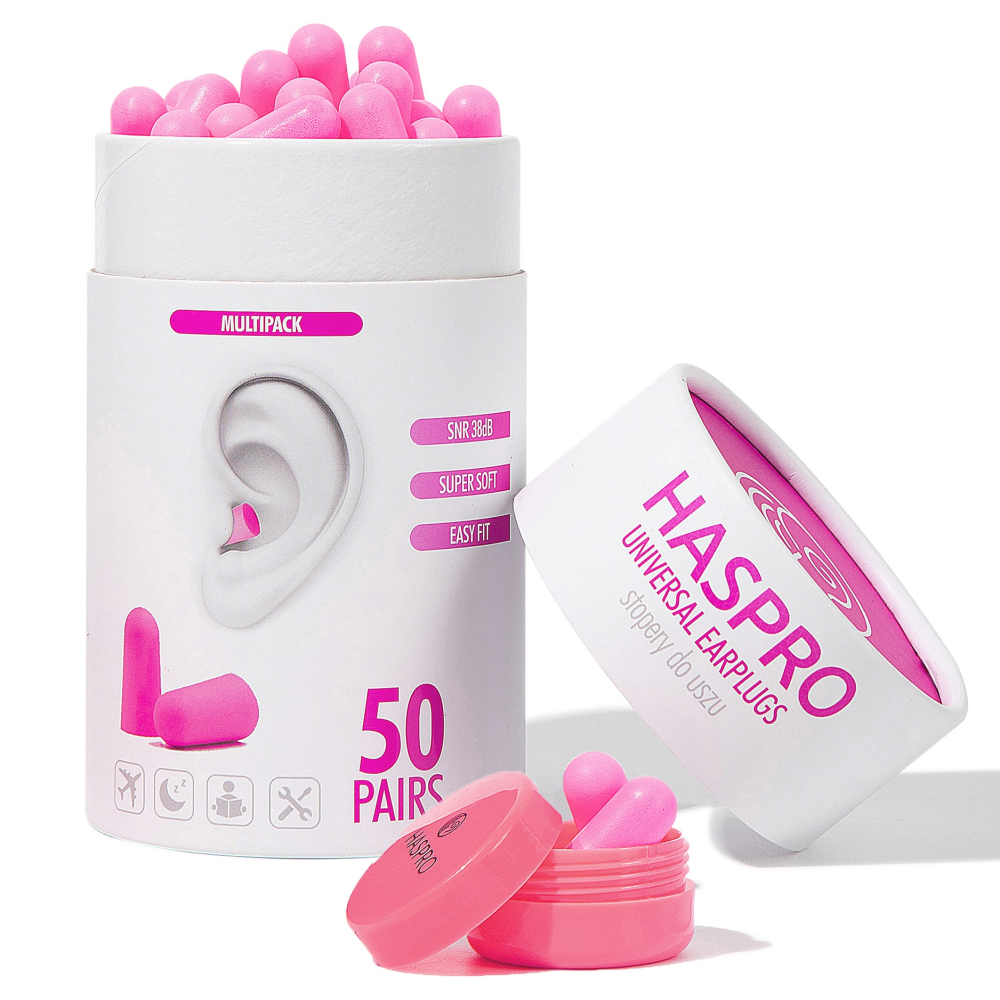 HASPRO Universal korvatulpat pinkki 50 kpl