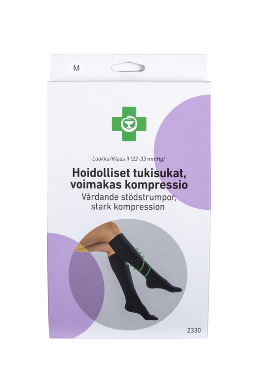 APTEEKKI Hoidolliset tukisukat voimakas kompressio S musta