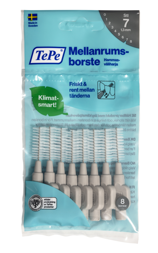 TEPE Original 1,3 mm harmaa hammasväliharja 8 kpl