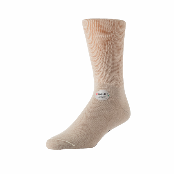 VENDI Sileäpohjainen hopeakuitusukka diabeetikoille beige, koko 43-45 1 pari