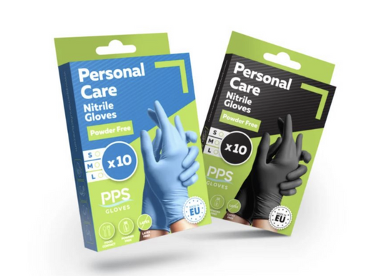 PERSONAL CARE Nitriilikäsine puuteriton musta, koko L 10 kpl