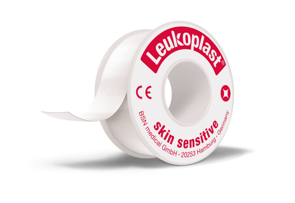 LEUKOPLAST Skin sensitive kiinnitysteippi hauraalle iholle 1,25 cm x 2,6 m suojakotelolla 1 kpl