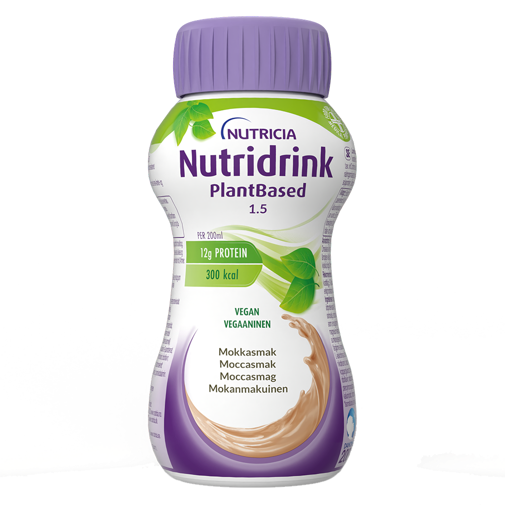 NUTRIDRINK Plantbased kasvipohjainen täydennysravintovalmiste mokka 4x200 ml