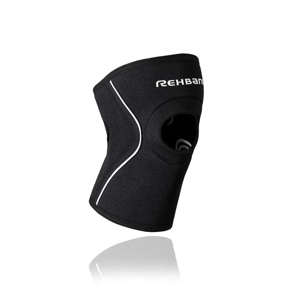 REHBAND UD Knee sleeve patella opening avoin polvilumpiotuki 5 mm musta, koko XXL 1 kpl